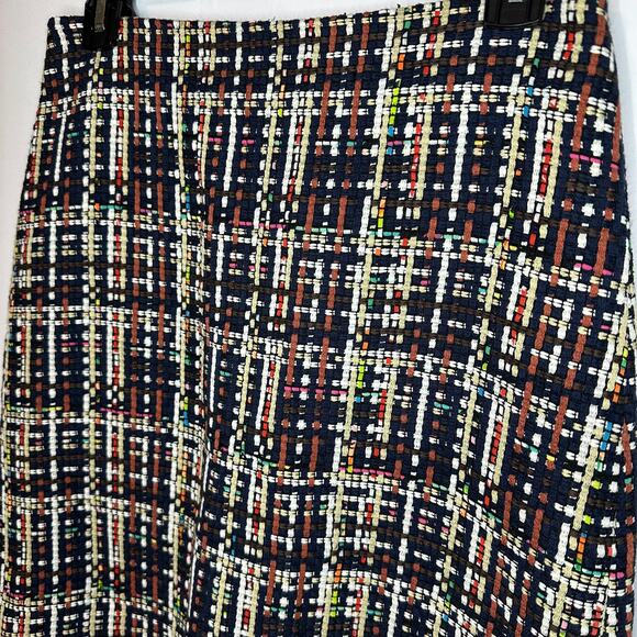 Halogen Tweed Multi-Color Straight Exposed Zipper Skirt Women's Size 4 - Picture 2 of 5